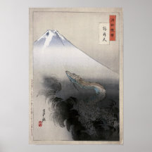 Dragon rising to the heavens, Ogata Gekko Print