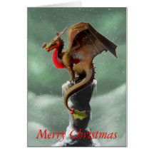 Dragon Robin Christmas Card