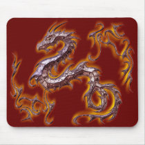 dragon rojo fuego mousepad