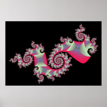 Dragon Squares Fractal Poster