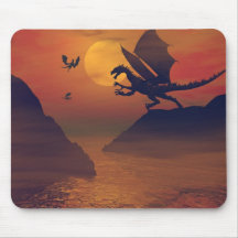 Dragon Sunset Mousepad
