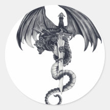 Dragon & Sword Stickers