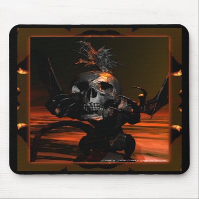 Dragon with Skull Mousepad by DragonCat