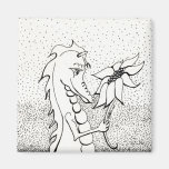 Dragon With Sunflower Refrigerator Magnet