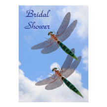Dragonflies Blue Sky Bridal Shower Invitation