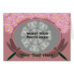 Dragonflies Flowers Add Photo Template Card