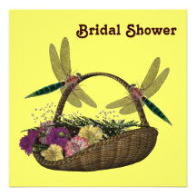Dragonflies Flowers Bridal Shower Invitation
