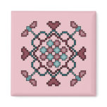 Dragonflies, Hearts & Circles Cross Stitch Magnet