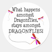 Dragonflies Round Sticker