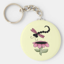 Dragonfly and Flower Keychains