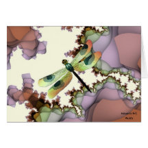 Dragonfly and Fractals  Birthday Card (Large Print