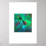 dragonfly dance in green posters