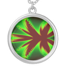 Dragonfly in Flames Fractal Necklace