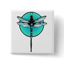 Dragonfly in Turquoise Circle