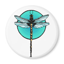 Dragonfly in Turquoise Circle