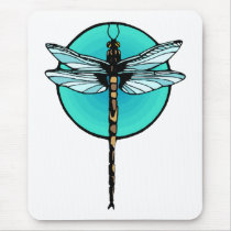 Dragonfly in Turquoise Circle
