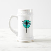 Dragonfly in Turquoise Circle Coffee Mug