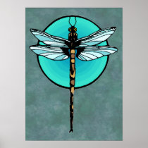 Dragonfly in Turquoise Circle