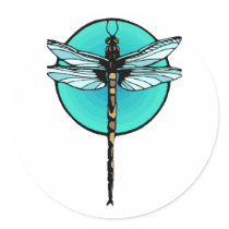 Dragonfly in Turquoise Circle