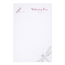 Dragonfly Personal Note Paper Custom Stationery