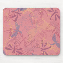 dragonfly pink design mousepad