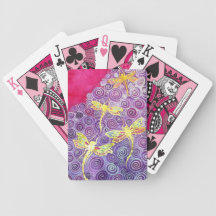 Dragonfly Playing Cards: Original Silk Painting