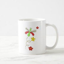 Dragonfly Red & Green Mugs