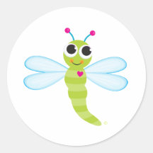 Dragonfly Round Sticker