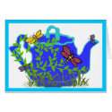 Dragonfly Teapot blank card