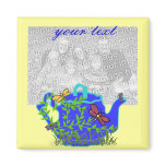 Dragonfly Teapot, template magnet