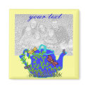 Dragonfly Teapot, template magnet