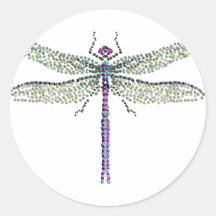 dragonfly Transparant Round Stickers