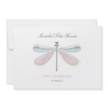 Dragonfly white blue whimsical nature summer party invitations