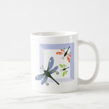 dragonfly window coffee mugs