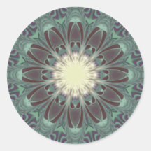 Dragonfly Wings Mandala Round Stickers
