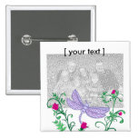 Dragonfly with vines template button