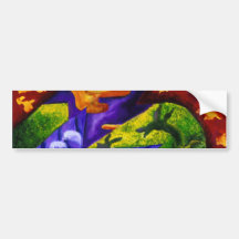 Dragonland - Green Dragons & Blue Ice Mountains Bumper Stickers