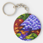 Dragonland - Green Dragons & Blue Ice Mountains Keychains