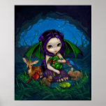 Dragonling Garden 3 fantasy fairy dragon Art Print