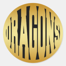 DRAGONS - GOLD TEXT STICKERS