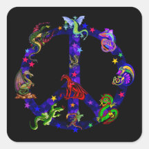Dragons Of Peace Square Sticker