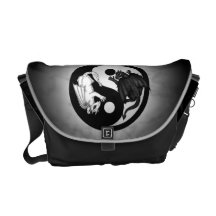dragons ying yang messenger bag