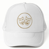 Drama Masks (White & Gold)