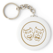 Drama Masks (White & Gold)
