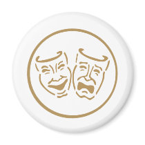 Drama Masks (White & Gold)