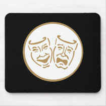 Drama Masks (White & Gold)