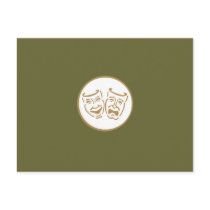 Drama Masks (White & Gold)