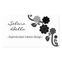 Dramatic Elegance Floral Business Card, Ivory
