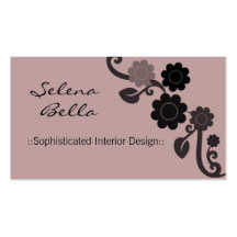 Dramatic Elegance Floral Business Card, Lavender