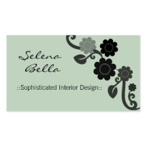 Dramatic Elegance Floral Business Card, Peridot